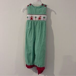 Remember Nguyen Baby Girls Overalls Smocked With Gingerbread Man 12m Christmas